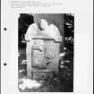 Photographs and research notes relating to graveyard monuments in Minto Churchyard, Roxburghshire. 
