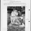 Photographs and research notes relating to graveyard monuments in Southdean Churchyard, Roxburghshire. 
