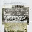 Photographs and research notes relating to graveyard monuments in Alloway Churchyard, Ayrshire. 

