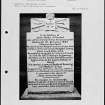 Photographs and research notes relating to graveyard monuments in Loudoun Churchyard, Ayrshire. 

