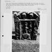 Photographs and research notes relating to graveyard monuments in Maybole Kirk Wynd, Ayrshire. 
