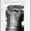 Photographs and research notes relating to graveyard monuments in Whitburn Churchyard, West Lothian. 
