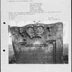 Photographs and research notes relating to graveyard monuments in New Kilpatrick Churchyard, Dunbartonshire. 
		