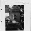 Photographs and research notes relating to graveyard monuments in Arbroath Abbey Churchyard, Angus. 

