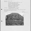 Photographs and research notes relating to graveyard monuments in Magdalene Chapel Old Graveyard, Angus. 
