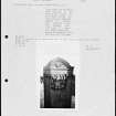 Photographs and research notes relating to graveyard monuments in Edzell Churchyard, Angus. 
