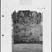 Photographs and research notes relating to graveyard monuments in Stracathro Churchyard, Angus. 

