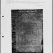 Photographs and research notes relating to graveyard monuments in Strathmartine Churchyard, Angus. 
