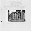 Photographs and research notes relating to graveyard monuments in St Vigeans Churchyard, Angus. 
