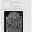 Photographs and research notes relating to graveyard monuments in St Vigeans Churchyard, Angus. 
