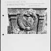 Photographs and research notes relating to graveyard monuments in Tealing Churchyard, Angus. 
