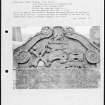 Photographs and research notes relating to graveyard monuments in Kinneff Churchyard, Kincardineshire.
