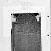 Photographs and research notes relating to graveyard monuments in Marykirk Churchyard, Kincardineshire.
