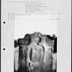 Photographs and research notes relating to graveyard monuments in Applegarth Churchyard, Dumfries.