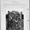Photographs and research notes relating to graveyard monuments in Canonbie Churchyard, Dumfries.