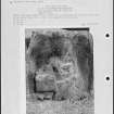 Photographs and research notes relating to graveyard monuments in Moffat Churchyard, Dumfries.