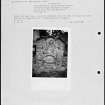 Photographs and research notes relating to graveyard monuments in Penpont Churchyard, Dumfries.