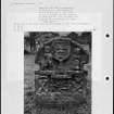 Photographs and research notes relating to graveyard monuments in St Mungo Churchyard, Dumfries.