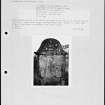 Photographs and research notes relating to graveyard monuments in Torthorwald Churchyard, Dumfries.