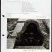 Photographs and research notes relating to graveyard monuments in Banff Churchyard, Banffshire and Moray.
