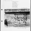 Photographs and research notes relating to graveyard monuments in Spynie Churchyard, Banffshire and Moray.
