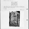 Photographs and research notes relating to graveyard monuments in St Martin's Churchyard, Perthshire.