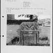 Photographs and research notes relating to graveyard monuments in Ballingry Churchyard, Fife.  
