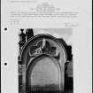 Photographs and research notes relating to graveyard monuments in Ceres Churchyard, Fife.  
