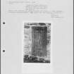 Photographs and research notes relating to graveyard monuments in Elie Churchyard, Fife.  
