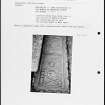 Photographs and research notes relating to graveyard monuments in Cruden Churchyard, Aberdeenshire.  

