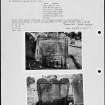 Photographs and research notes relating to graveyard monuments in Forgandenny Churchyard, Perthshire. 

