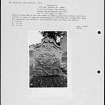 Photographs and research notes relating to graveyard monuments in Forgandenny Churchyard, Perthshire. 

