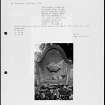 Photographs and research notes relating to graveyard monuments in Kilspindie Churchyard, Perthshire. 

