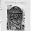 Photographs and research notes relating to graveyard monuments in Longforgan Churchyard, Perthshire. 
