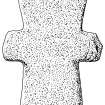 Scanned ink drawing of Weem 3 monolithic cross