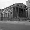 View from SSE showing SSW of ESE fronts of Elgin Place Congregational Church, 240 Bath Street, Glasgow.