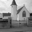 View from SE showing SE front of St Mary Star Of The Sea Roman Catholic Church, 37 Queen Street, Tayport.