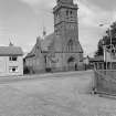 View from SE showing SSW and ESE fronts of United Free Church, Angus Road, Scone.