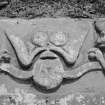 Detail of gravestone for Thomas Tanner-ale dated 1759, in the churchyard of St Michael's Church, Kinkell.