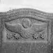 View of gravestone commemorating Ann Sturrock 1791 in the churchyard of Monikie Parish Church.