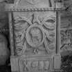 View of gravestone in the churchyard of Inverarity Church.