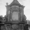 View of mural monument to Sussana Muir 1710 in St Michael's Churchyard, Dumfries.