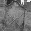 View of headstone commemorating Thomas Freebairn, 1763, in the churchyard of Earlston Parish Church.