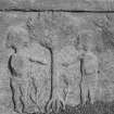 Detail of headstone in Dun churchyard.
