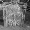 View of headstone commemorating David Dores, 1744, in Dun churchyard.