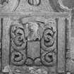 View of gravestone commemorating James Orr, 1748, in Maryton churchyard.
