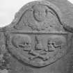 View of gravestone commemorating John Fitchet, 1740, in Maryton churchyard.