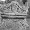 View of gravestone commemorating James Petrie, 1793, in Maryton churchyard.
