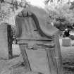 View of gravestone commemorating John Jameson, 1723, in the churchyard of Whittinghame Parish Church.