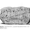 Drawing of cup-and-ring marked stone. Publication drawing: Inventory p. 35.